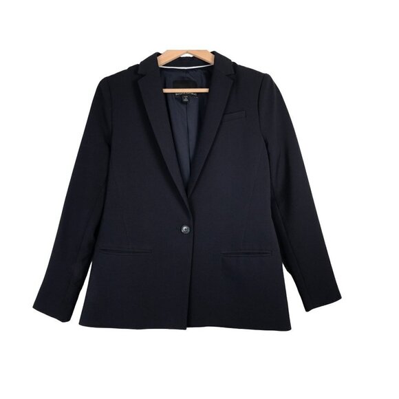 Banana Republic Navy Single Button Front Blazer Size 0 - Picture 1 of 8
